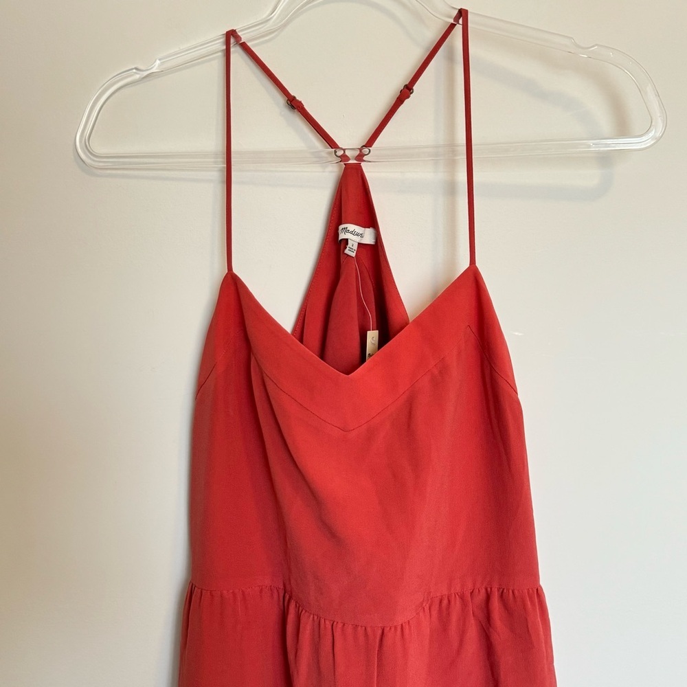 NWT Madewell Silk Red Racerback Mini Dress - Picture 5 of 10